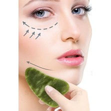 Gampus Yeşim Kalp Gua Sha Yüz Masaj Taşı Cilt Sıkılaştırma