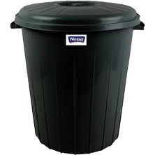 Wespa Kapaklı Siyah Plastik Çöp Kovası 70 L 48X52 cm