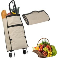 Judge Buffer® Katlanabilir Tekerlekli Market Çantası,çok Amaçlı Pazar Arabası,portatif Alışveriş Bez Torb