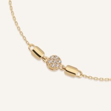 Aja Ardine Çiçek Motifli Çok Taşlı Altın Kolye