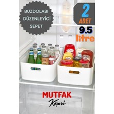 Mutfak Köşesi Freshbox 2 Adet 9.5 Litre Dolap Içi Düzenleyici Sepet, Saklama Kutusu, Banyo ve Mutfak Organizeri