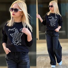 Gültekin Bebe Yıldız Aplikeli Kız Takım 5-14 YAŞ-13246775 - Siyah