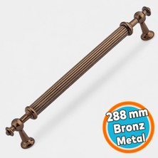 Nzb Mobilya Kolu Mutfak Dolabı Çekmece Kapak Kulpu Kulp Tasarımı Çizgili 288 mm Bronz Metal