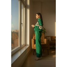 Mandala Tekstil Kadın Çok Renkli Rahat Kalıp Alt Üst Triko Takım