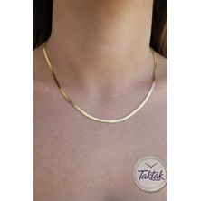 Taktak Altın Renk 4 Mm. Italyan Kolye 45 Cm. Zincir Vip Kararmaz Solmaz Çelik Kolye