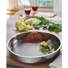 PremiumPort 57 cm Krom Çiğköfte Leğeni, Şık ve Dayanıklı Metal Tasarım