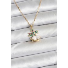 Moresun Buğz 316L Çelik Zincir Gold Renk Chirtsmas Bell Model Yılbaşı Temalı Kadın Kolye