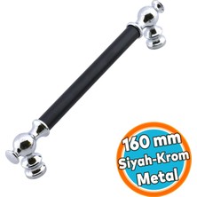 Nzb Mobilya Mutfak Çekmece Kapak Dolap Dolabı Kulbu Kulpları Kulpu 160 mm  Krom Siyah Metal