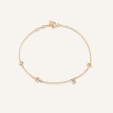 Aja Reldis Geometrik Motifli Çok Taşlı Altın Bileklik