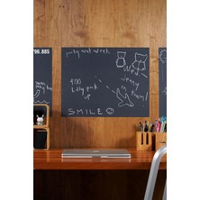 Gampus Büyük Boy 45X200 Kesilebilir Kara Tahta Tebeşir Hediyeli Duvar Dolap Mutfak Yapıştırılabilir Tahta