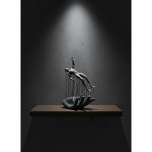 Moresun Buğz Gri El Insan Figürü Minimal ve Anlamlı Dekoratif Biblo Modern Ev Dekorasyonu