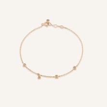 Aja Elarine Geometrik Motifli Çok Taşlı Zincir Altın Bileklik