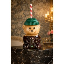 Yzhome Tekli Cam Barista Soğuk Içecek Kokteyl Bardağı Ayıcıklı Teddy Bardak 500 ml