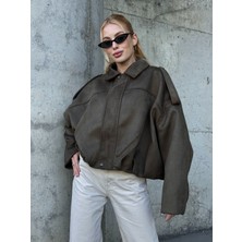 Orions Collection Oversize Apolet Detaylı Süet Kumaş Ceket