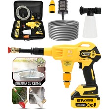 Power Black Kömürsüz Şarjlı Oto Yıkama Makinesi Çift Akülü Bahçe Yıkama Makinesi