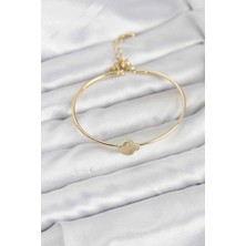 Moresun Buğz Yonca Model Gold Renk Kadın Bileklik