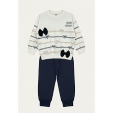 Messinho Kız Çocuk Fiyonklu %100 Pamuk 2'li Takım – Sweatshirt & Eşofman Altı