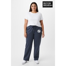 Superlife Kadın Büyük Beden N Logo Baskılı Rahat Kesim Paça Reçme Ince Eşofman Altı SPR26EAK952-4