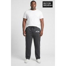 Superlife Erkek Büyük Beden New York Baskılı Rahat Kesim Paça Reçme Ince  Eşofman Altı SPR26EA952-5