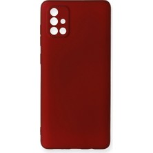Buğz Samsung Galaxy A71 Kılıf First Silikon - Bordo