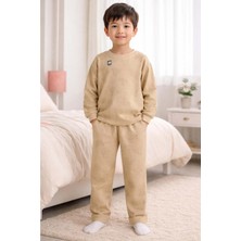 Gültekin Bebe Miniworld Erkek  10-12 Yaş Ayıcık  Baskılı Sıfır Yaka Pijama TAKIMI-19069299 - Açık Kahve