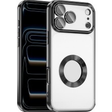 iPhone 17 Pro Max Kılıf Kamera Korumalı Logo Gösteren Zore Omega Kapak - Siyah