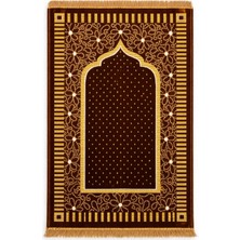 Manolyaşal İslamic Hijab Kadife Seccade 110X70 cm – Yumuşak Dokulu, Dodya Iplik Işlemeli