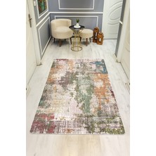 Dolce Mariee Eskitme Desenli Dijital Baskı Kaymaz Taban Halı H0074