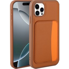 Ottonova iPhone 11 Kılıf Kartlıklı Zore X-Kart Silikon Kapak - Kahverengi