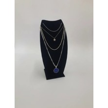 Megass Dekor Dubai Model Süet Kumaş Siyah Renk 18/9 cm Kolye -Zincir Ayaklı Stand