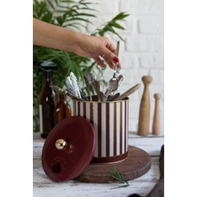 PremiumPort Renkli Yuvarlak Metal Saklama Kabı, 14X15 Cm, 2.1 Litre