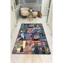 Dolce Mariee Etnik Desenli Dijital Baskı Kaymaz Taban Halı H0290