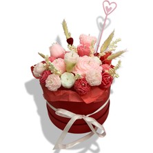 Sevgililer Günü Çiçek Bahçesi Kokulu Kutuda Mum Buketi