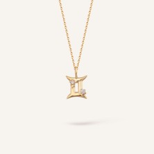 Aja Gemini - Ikizler Burcu Kolye | 14 Ayar Altın