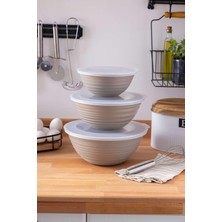 Mutfak Köşesi Galaxy 3'lü Kapaklı Saklama Kabı Seti - 3lü Set 3lt 2lt 1lt