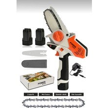 Power Black Akülü Şarjlı El Testeresi Bıçkı Ağaç Kesme Dal Budama Turuncu M708