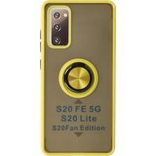 Buğz Samsung Galaxy S20 Fe Kılıf Montreal Yüzüklü Silikon Kapak - Sarı