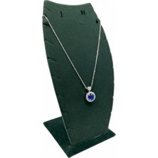 Megass Dekor Dubai Model Süet Kumaş Yeşil Renk 18/9 cm Kolye - Zincir Ayaklı Stand
