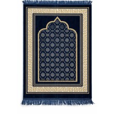 Manolyaşal İslamic Hijab Kadife Seccade 110X70 cm – Yumuşak Dokulu, Dodya Iplik Işlemeli