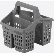 Mutfak Düzenleyici Kaşıklık Masa Üstü Kalemlik 4 Bölmeli Organizer 2 Adet Antrasit 14X14