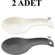 Tezgah Üstü Kirli Kaşıklık & Kepçe Altlığı Kaşıklık Altlığı 23 cm 2 Adet Krem Antrasit