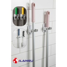 ELECTRONX Çok Amaçlı Yapışkanlı Paspas, Süpürge, Fırça ve Mop Askısı Sap Tutucu