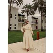 Moda Aksa 5478 Flar Dty Gömlek Takım Vanilya