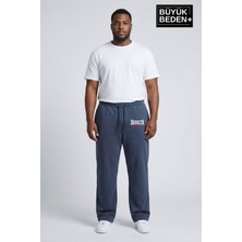 Superlife Erkek Büyük Beden Brooklyn 1970 Baskılı Paça Reçme Ince Eşofman Altı SPR26EA952-3