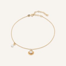 Aja Seashell Deniz Kabuğu Figürlü Sallantılı İnci Halhal