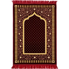 Manolyaşal İslamic Hijab Kadife Seccade 110X70 cm – Yumuşak Dokulu, Dodya Iplik Işlemeli