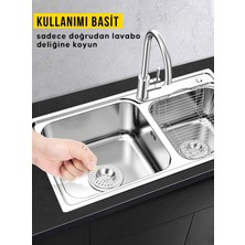 PremiumPort Çiftli Paslanmaz Metal Mutfak ve Lavabo Gider Süzgeci Seti