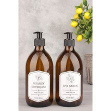 Karteya 2'li Amber Cam Sıvı Sabunluk Şişesi