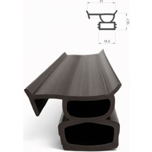 MAKPLASTİK FİTİL PROFİL P 164 Çelik Kapı Kasa Fitili 6 mt Kahverengi