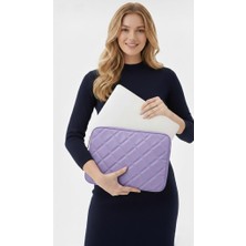 Estrella Paris Laptop Çantası Macbook Air Pro 13 Inç Kapitone Caprice Lila